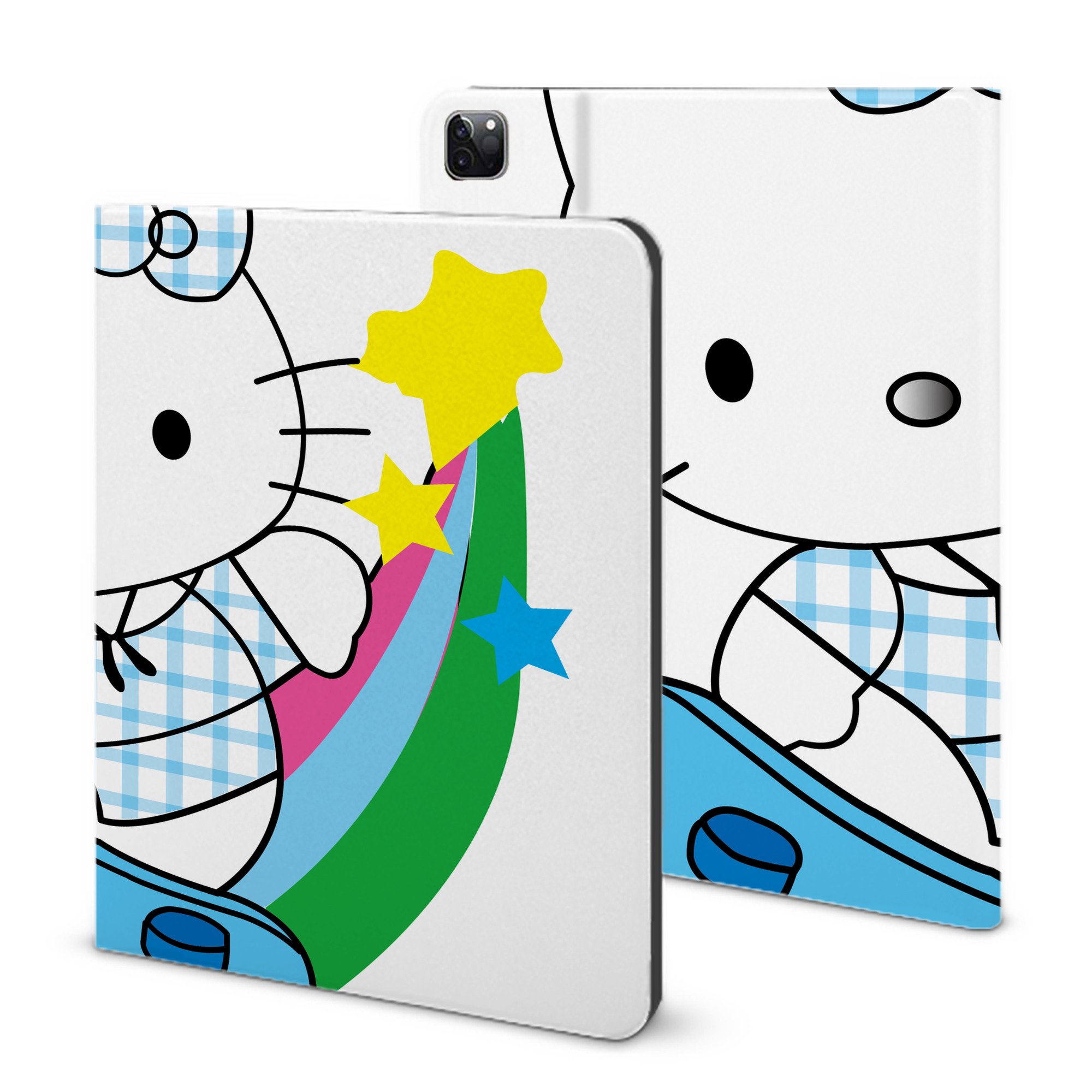 （画像用） Hello Kitty ハローキティ IPad ケース ブック型 PUレザー TPU 耐衝撃 軽量 薄型 ペン収納なし 全面保護 IPad 各モデル対応